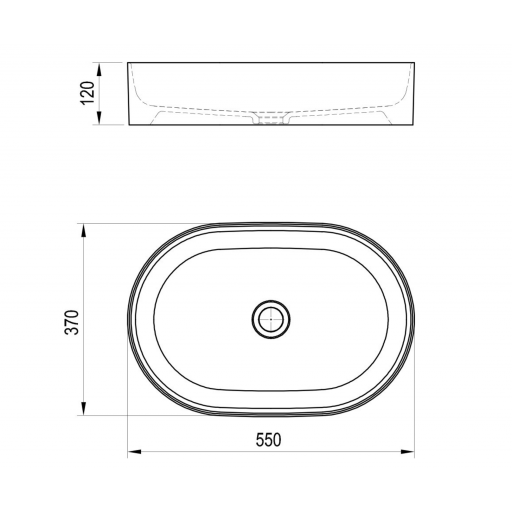 Раковина накладная Ravak Uni Slim XJX01155001 белая